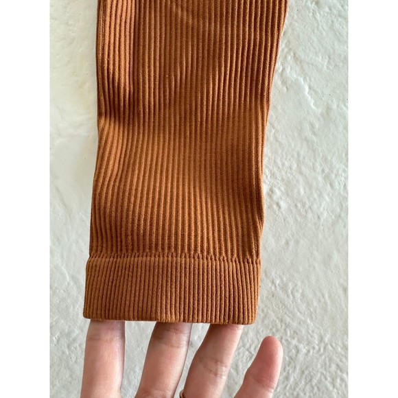 Bloom Burnt Orange Ribbed High Waisted Leggings - Picture 2 of 8
